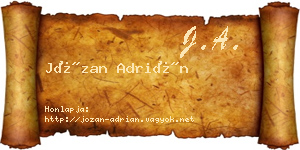 Józan Adrián névjegykártya