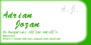 adrian jozan business card